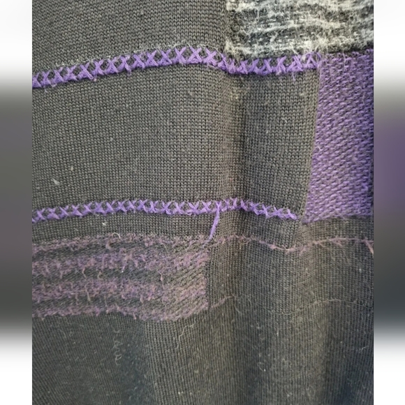 Vintage 90s Grandad Style Merino Wool Mix Jumper Abstract Carlo Colucci Size L - Picture 4 of 7